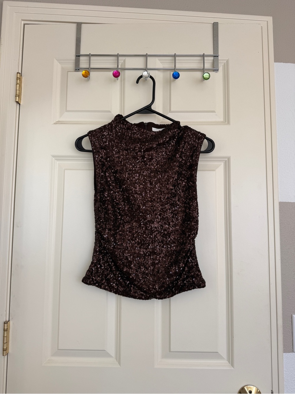 H&M Brown Sparkly Sleeveless Top